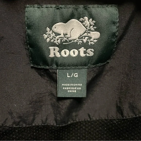Roots Outdoors Black Nylon Windbreaker Men Women Large - Picture 9 of 13